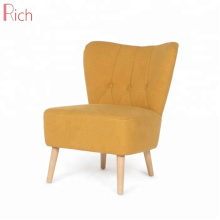 Mid Century Style Furniture Accent Chair Yellow Fabric High Back Leisure Chair